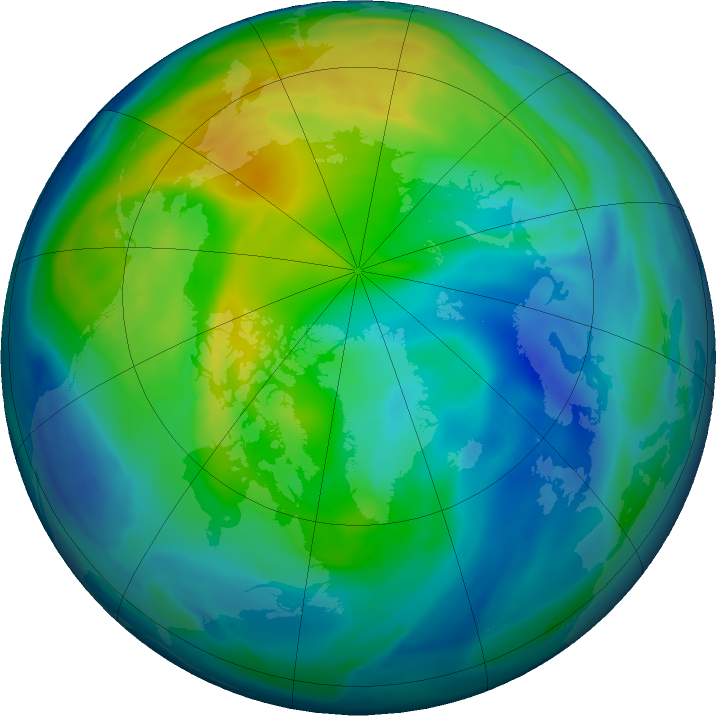 Arctic ozone map for 14 November 2016